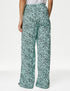 Printed Drawstring Wide Leg Trousers